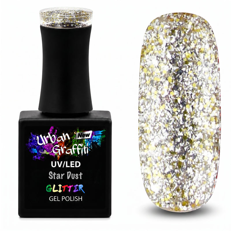 Star Dust - UGGP-A0906 Urban Graffiti Pollakk tal-ġel bil-glitter tal-fidda u tad-deheb 15ml