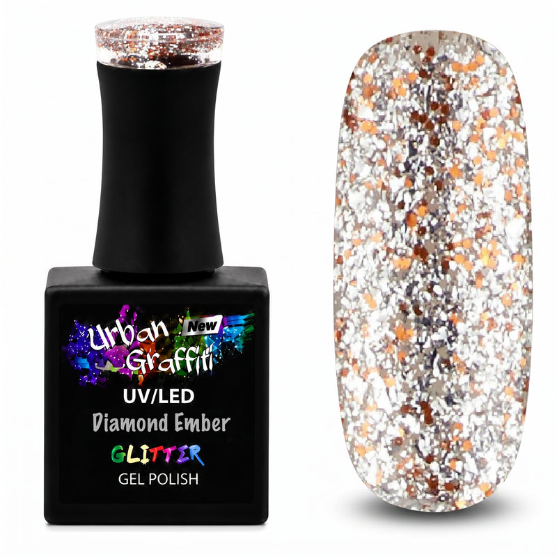 Diamond Ember - UGGP-A0911 Urban Graffiti Laker tal-Ġell bi Glitter tal-Fidda u d-Deheb 15ml