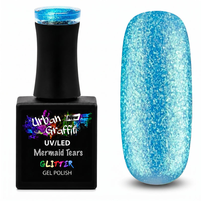 Mermaid Tears - UGGP-A0921 Urban Graffiti Verniċ Ġel bil-Glitter Aqua 15ml