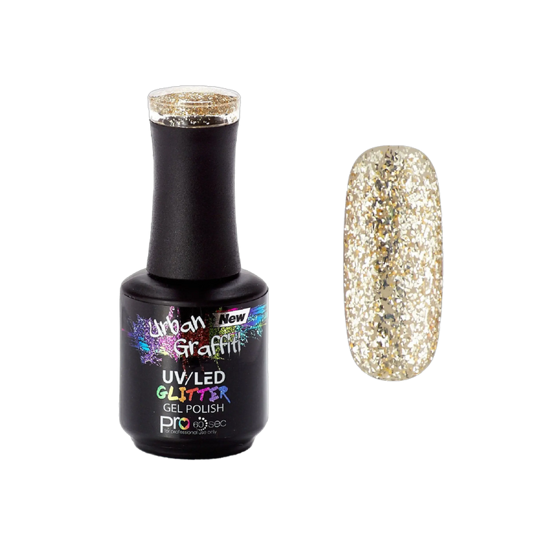 Sphinx - UGGP-A0917 Urban Graffiti - Lakka tal-ġel bi glitter oħxon tad-deheb - 15ml
