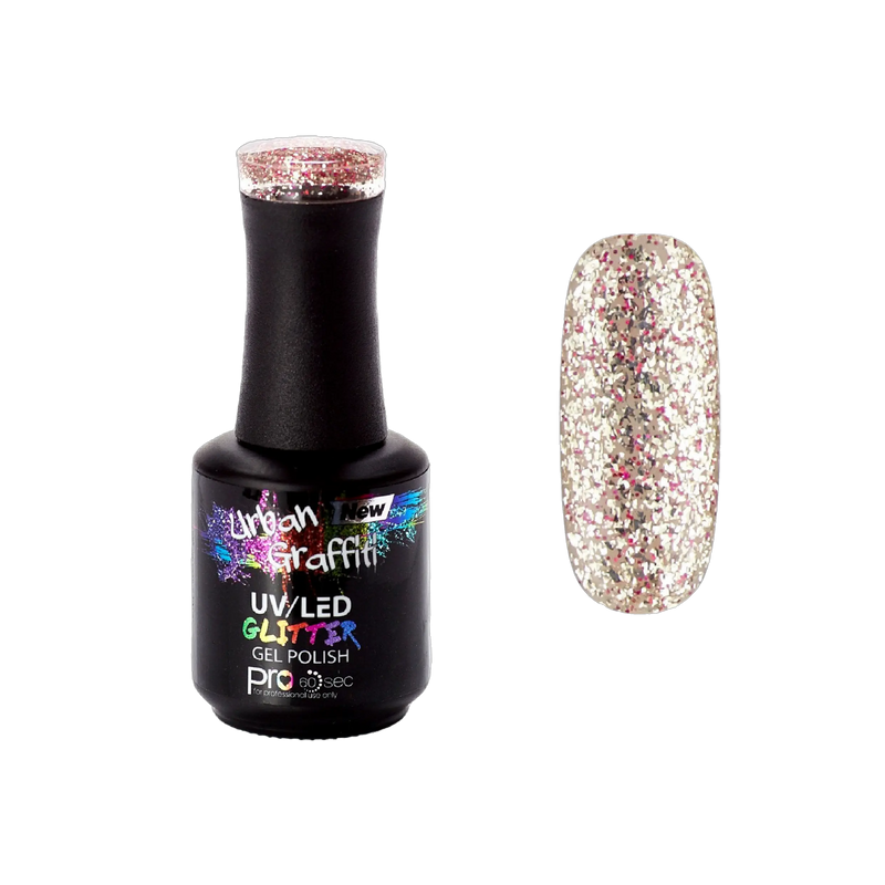 Cosmic Love - UGGP-A0916 Urban Graffiti verniċ tal-ġell b’glitter deheb u aħmar 15ml