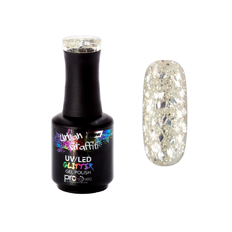 Diamond Eyes - UGGP-A0923 Urban Graffiti Lakka tal-Ġel bi Glitter tal-Fidda 15ml