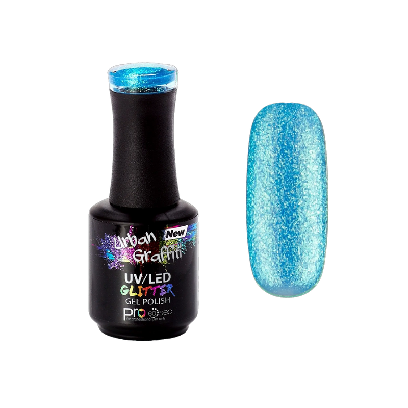 Mermaid Tears - UGGP-A0921 Urban Graffiti Verniċ Ġel bil-Glitter Aqua 15ml