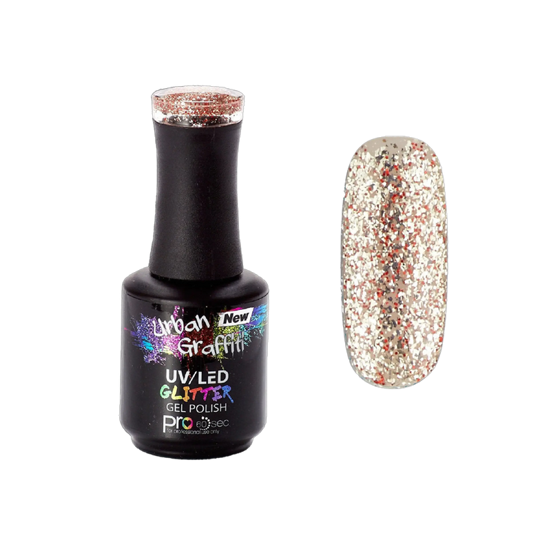 Tinsel Town - UGGP-A0913 Laker tal-ġel bil-glitter Urban Graffiti deheb u aħmar 15ml